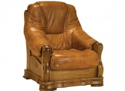 Armchair Television Wood Armchair Genuine Leather Padded Seat Lounge Club Furniture New